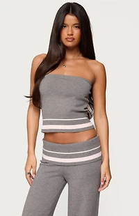Edikted Kaliya Stripey Strapless Knit Top