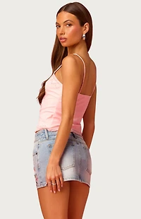 Edikted Barbie Bead & Sequin Butterfly Mesh Top
