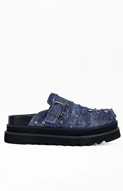 AZALEA WANG Women's Billie Denim Flatform Mules