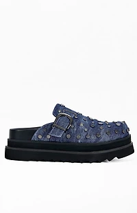 AZALEA WANG Women's Billie Denim Flatform Mules