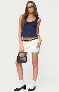 Edikted Tammie Pleated Poplin Top