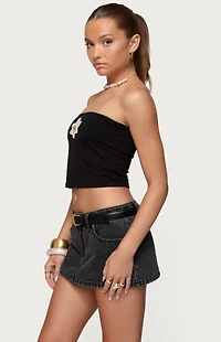 Edikted Luli Beaded Flower Tube Top