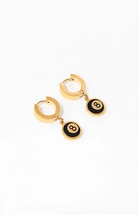 Pacsun Gold 8 Ball Hoop Earrings