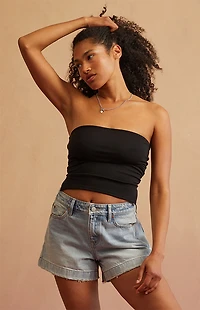 RARE DNM EDIT Light Blue A-Line Denim Mom Shorts