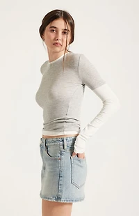 Pacsun Bella Stretch Light Indigo Mid Rise Denim Mini Skirt