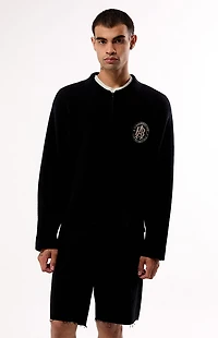 Pacsun Black Le Palais Quarter Zip Polo Sweater