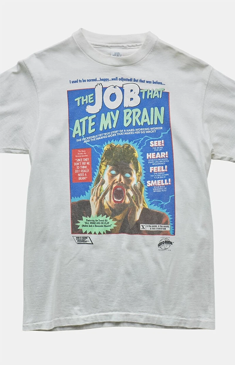 PS VINTAGE 90s the Job That Ate My Brain Graphic T-Shirt