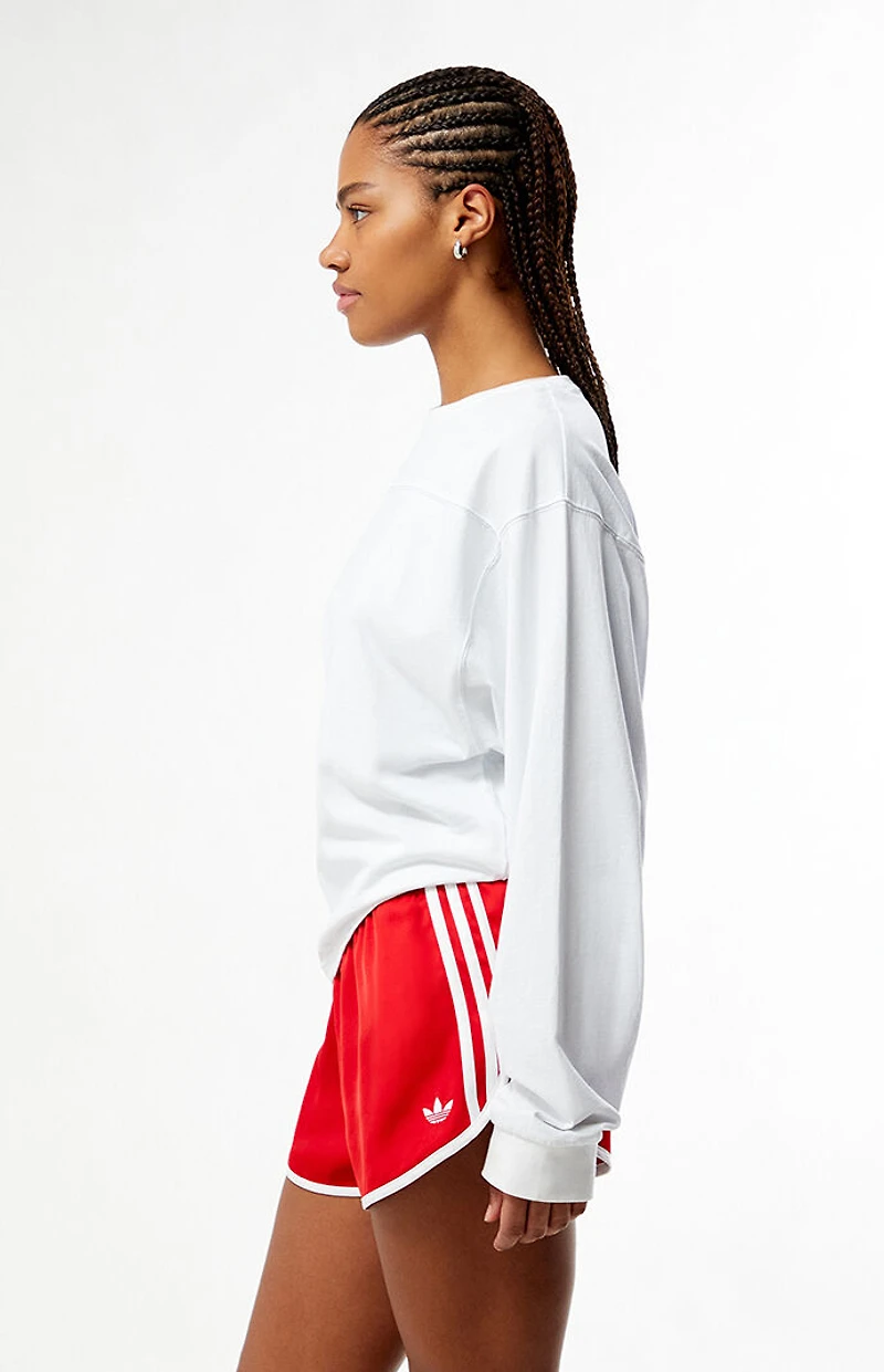 adidas Red & White 3-Stripes Sprinter Shorts
