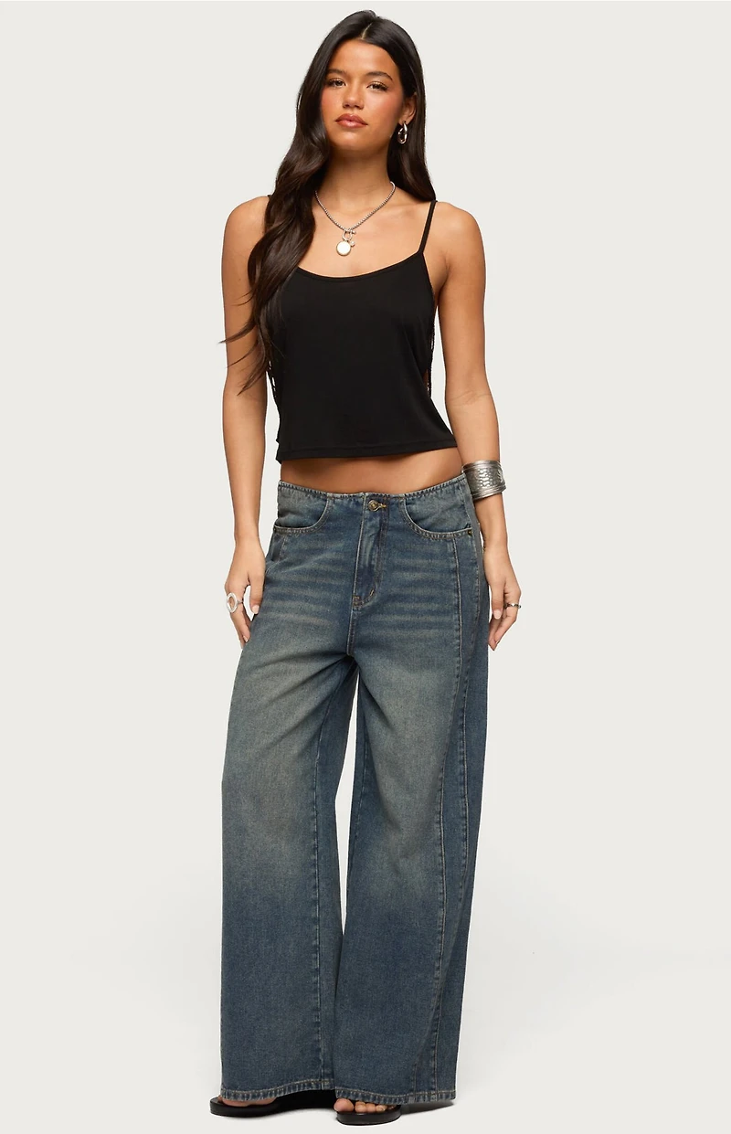 Edikted Donia Cutout Beaded String Tank Top