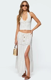 Edikted Greer Tie Front Halter Top