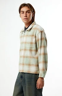 MUSEUM OF PEACE & QUIET Wordmark Zip Up Long Sleeve Shirt