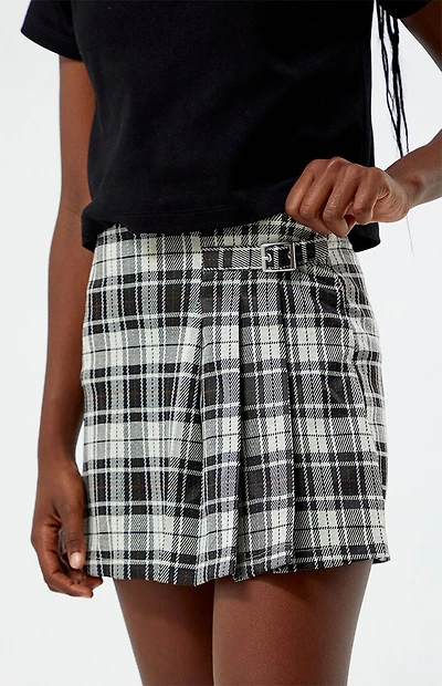 Pacsun Kids Plaid Buckle Mini Skort