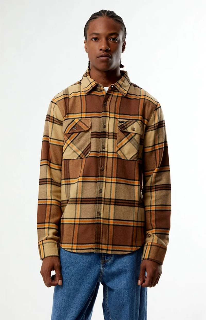 Brixton Bowery Brown Flannel Shirt