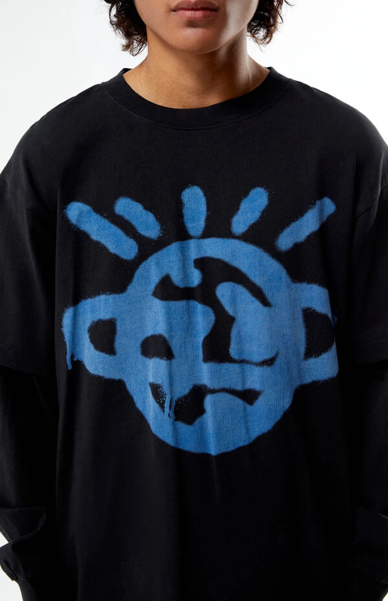Pacsun Planet Double Layered Long Sleeve T-Shirt