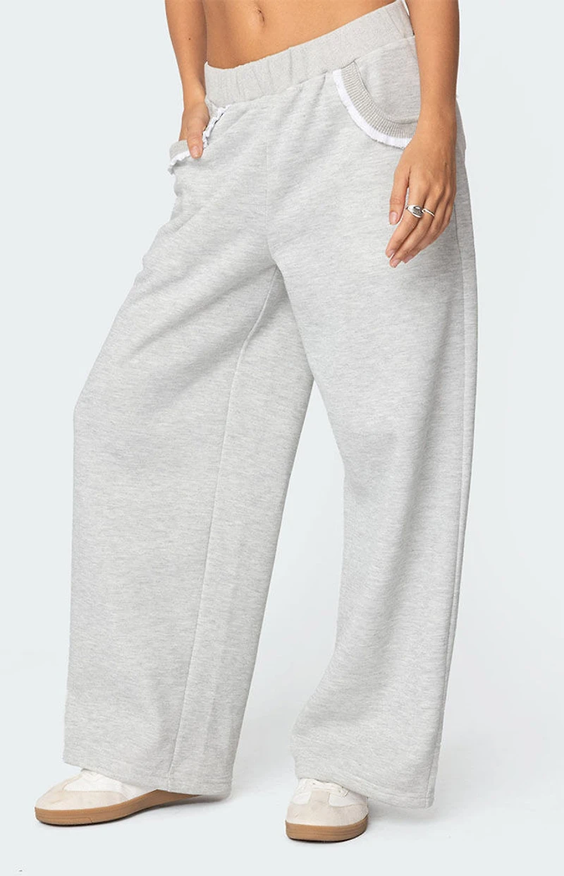 Edikted Ashtin Ruffle Trim Sweatpants