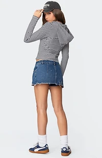 Edikted Madison Striped Zip Up Hoodie