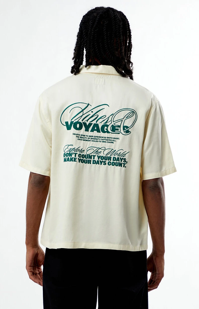 Pacsun Vibes & Voyage Embroidered Oversized Resort Camp Shirt