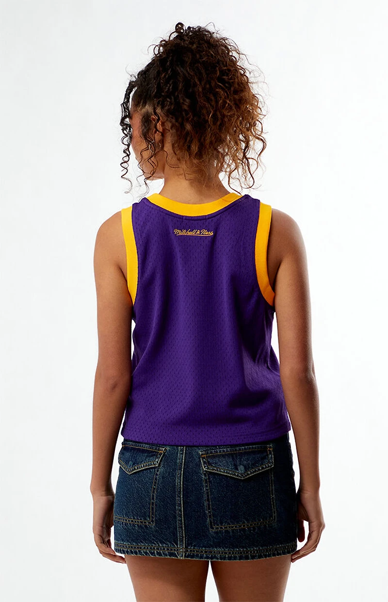 Mitchell & Ness NBA LA Lakers Mesh Cropped Tank Top