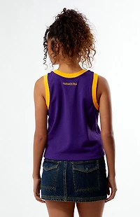 Mitchell & Ness NBA LA Lakers Mesh Cropped Tank Top