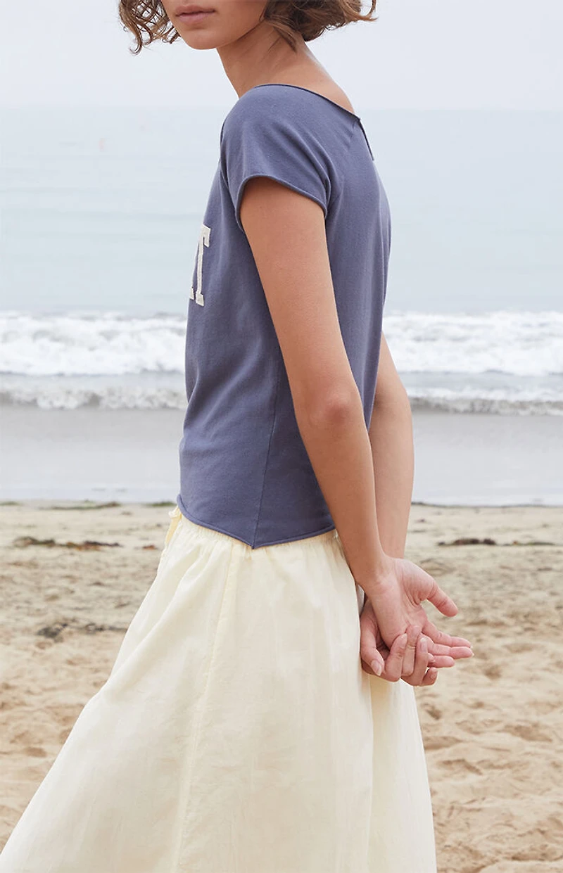 John Galt Blue Bonnie Newport Off-The-Shoulder Top