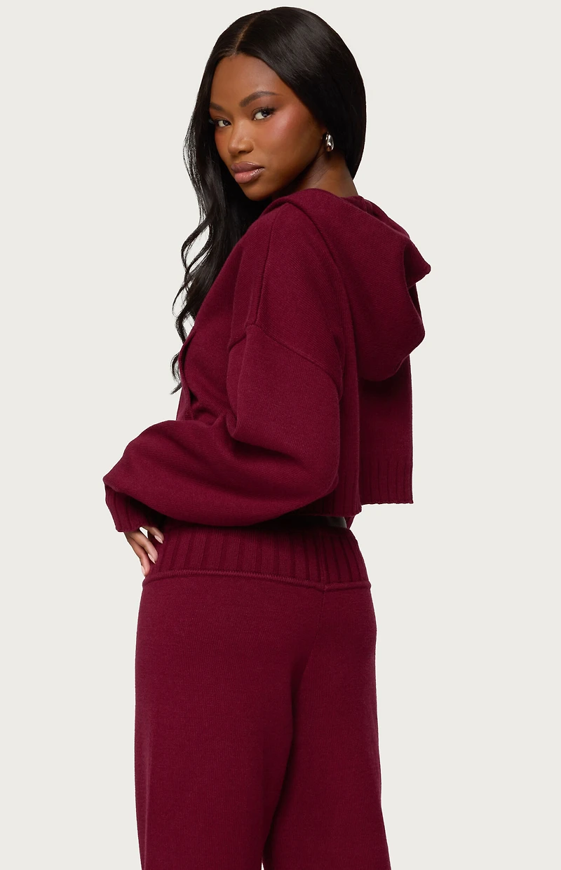 Edikted Russell Knit Hooded Cardigan