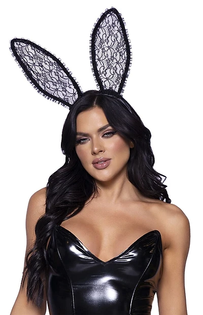 Leg Avenue Costume Bendable Lace Bunny Ears Headband