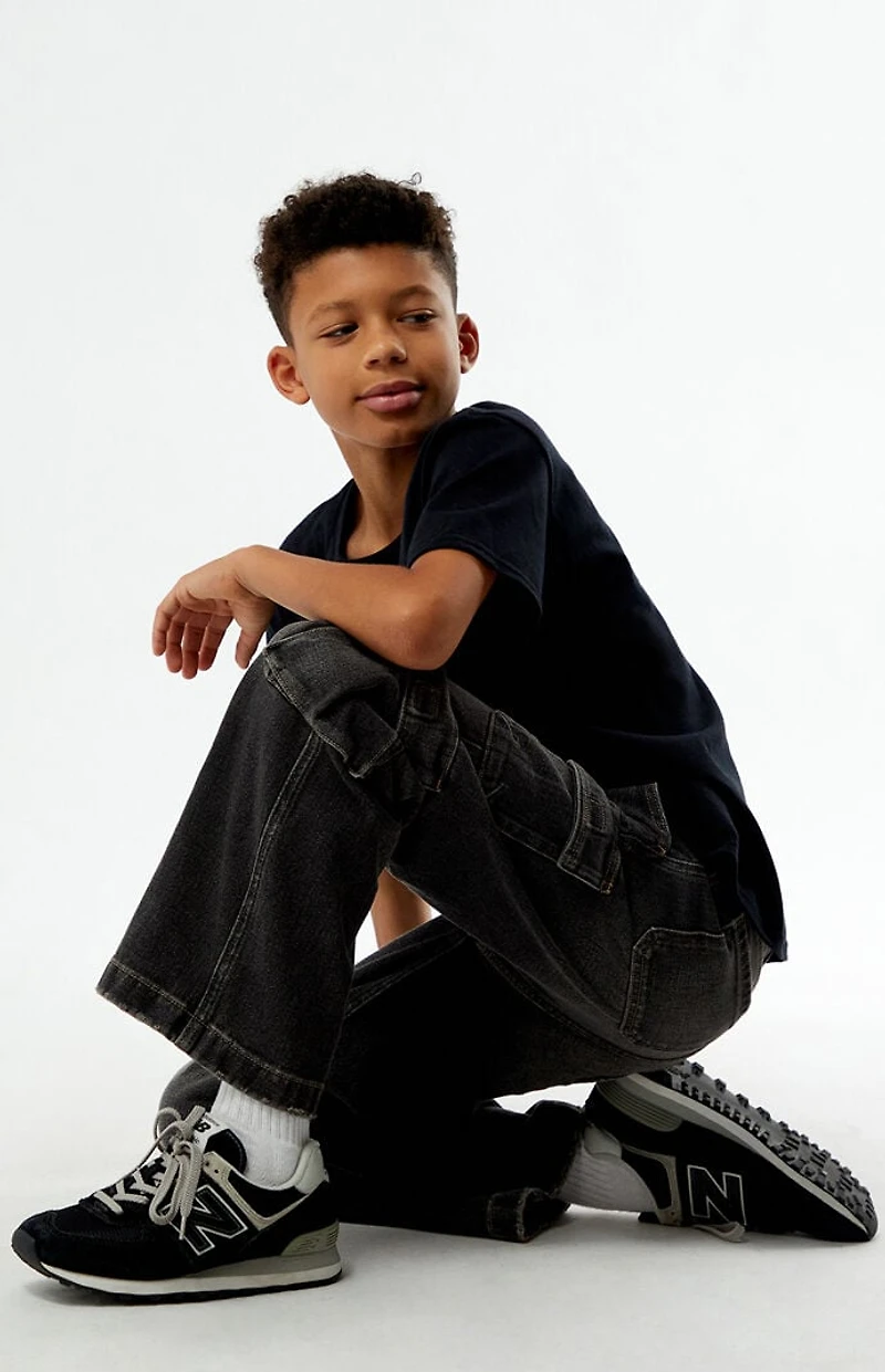 Pacsun Kids Cargo Baggy Jeans Black