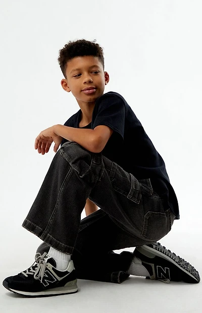 Pacsun Kids Cargo Baggy Jeans Black