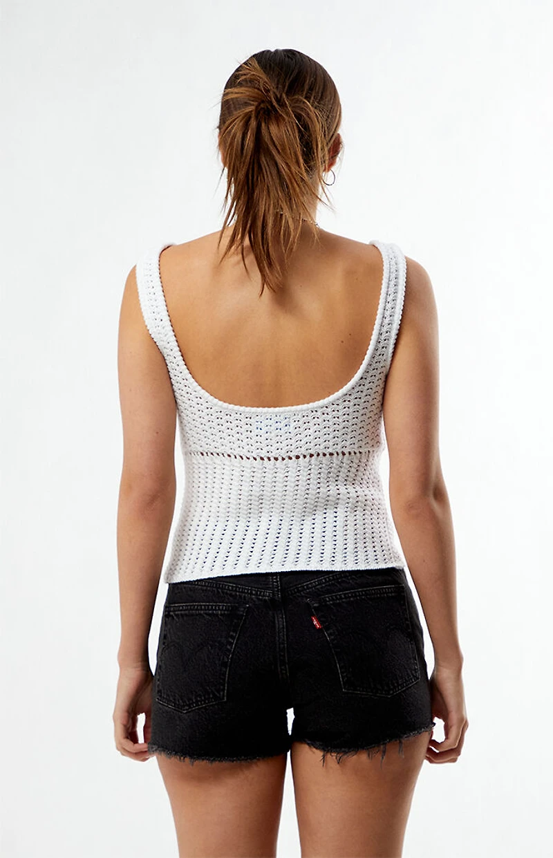 Your Favorite Mandy Crochet Button Front Tank Top