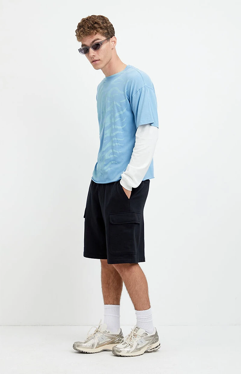 Pacsun Shawn Fleece Baggy Cargo Sweat Shorts