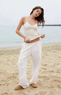 John Galt Pink Striped Anastasia Baggy Lounge Pants