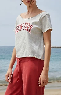 John Galt Light Gray New York Robyn Off-The-Shoulder Top