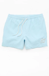 Pacsun Surf Club Seersucker 4.5" Swim Trunks