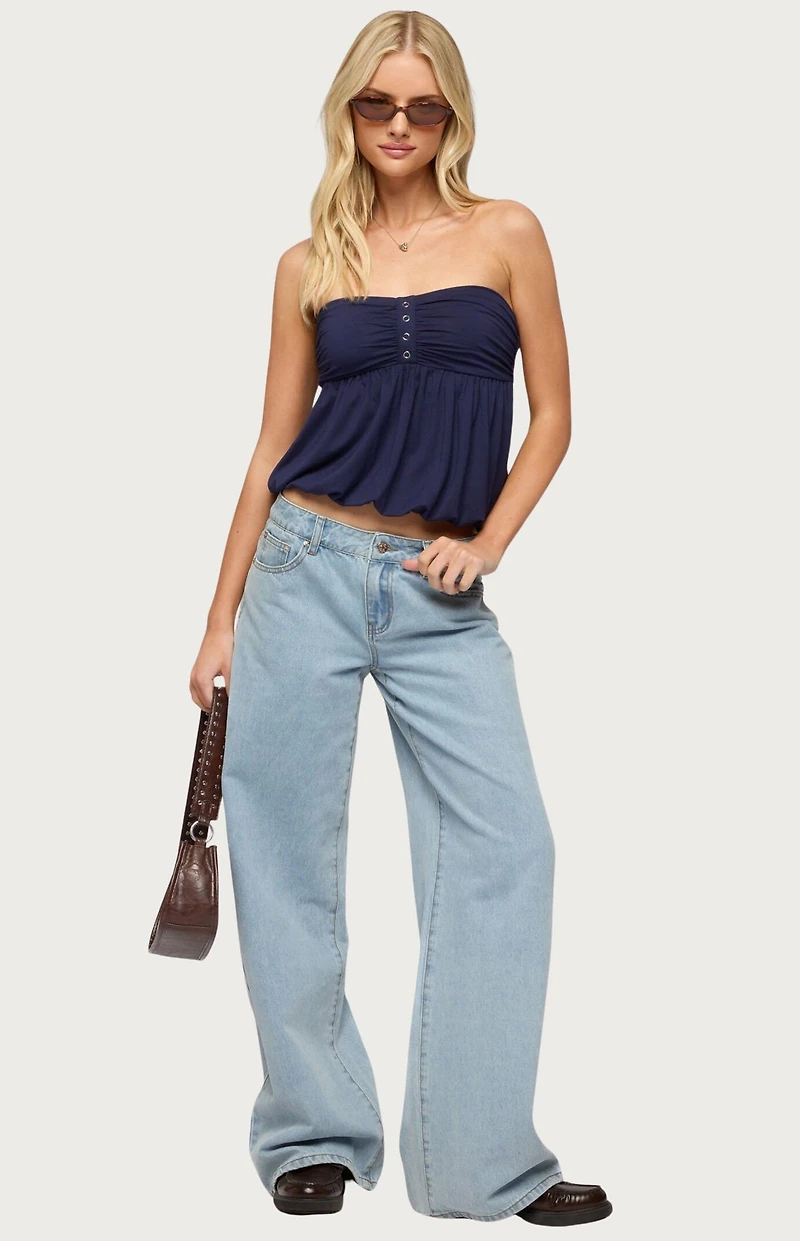 Edikted Yury Strapless Bubble Top