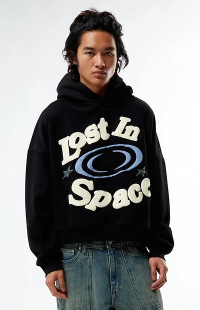 Pacsun Lost Space Puff Graphic Cropped Hoodie