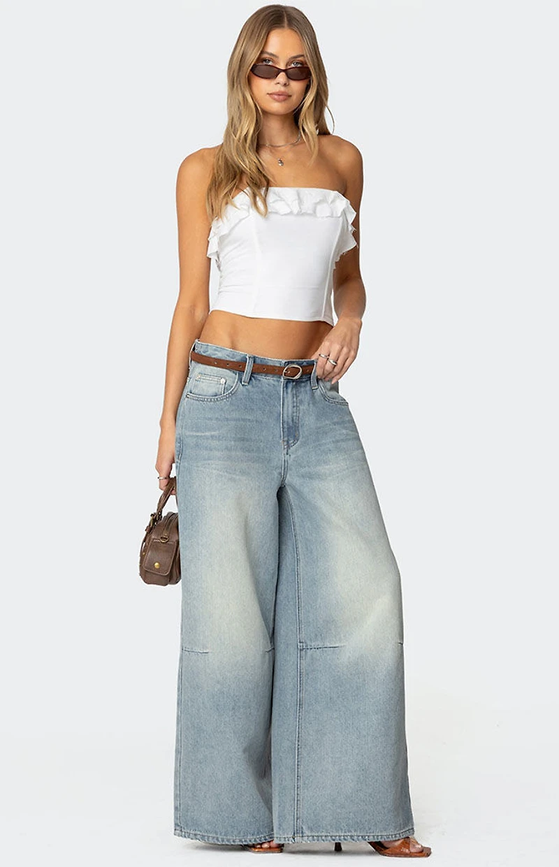 Edikted Litsa Ruffled Linen Look Corset