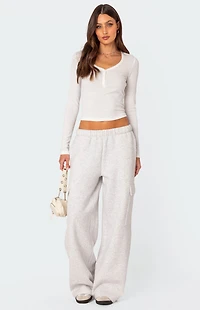 Edikted Noah Pointelle Long Sleeve Top