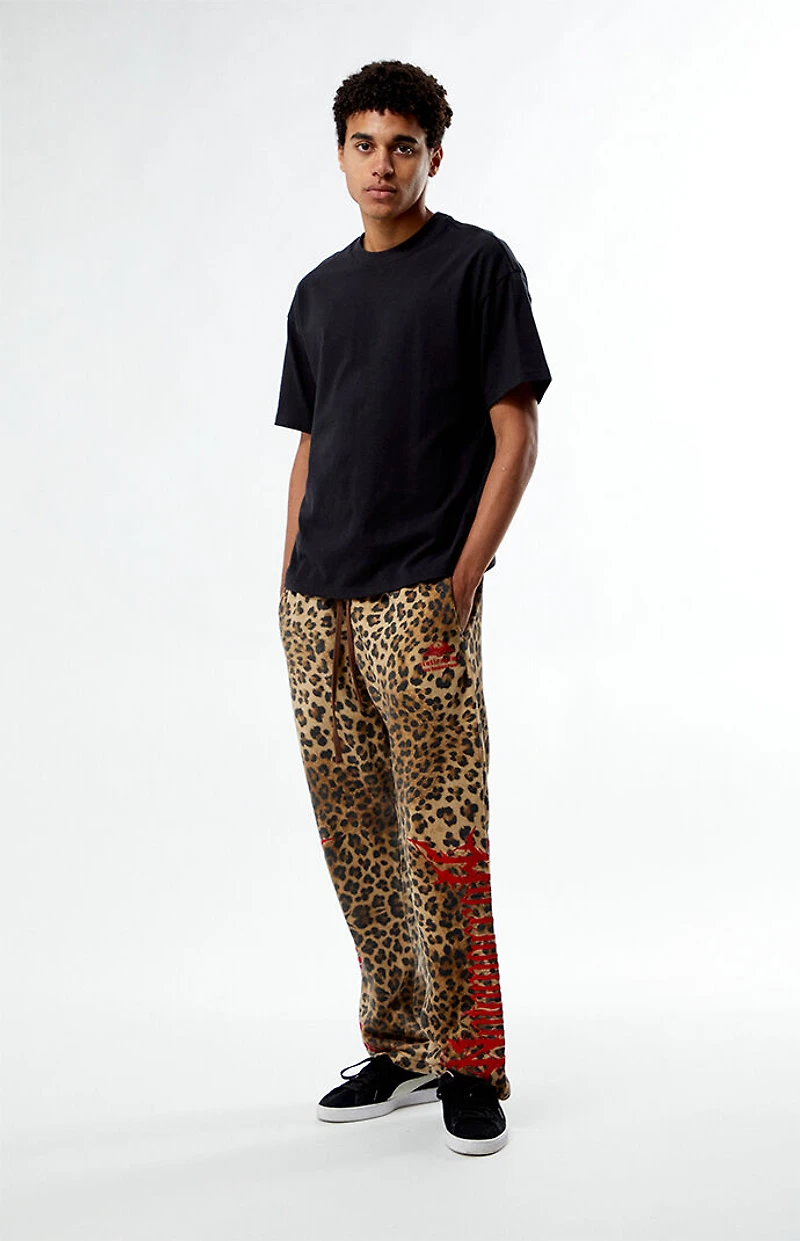 No Tomorrow x Civil Active Leopard Straight Leg Sweatpants