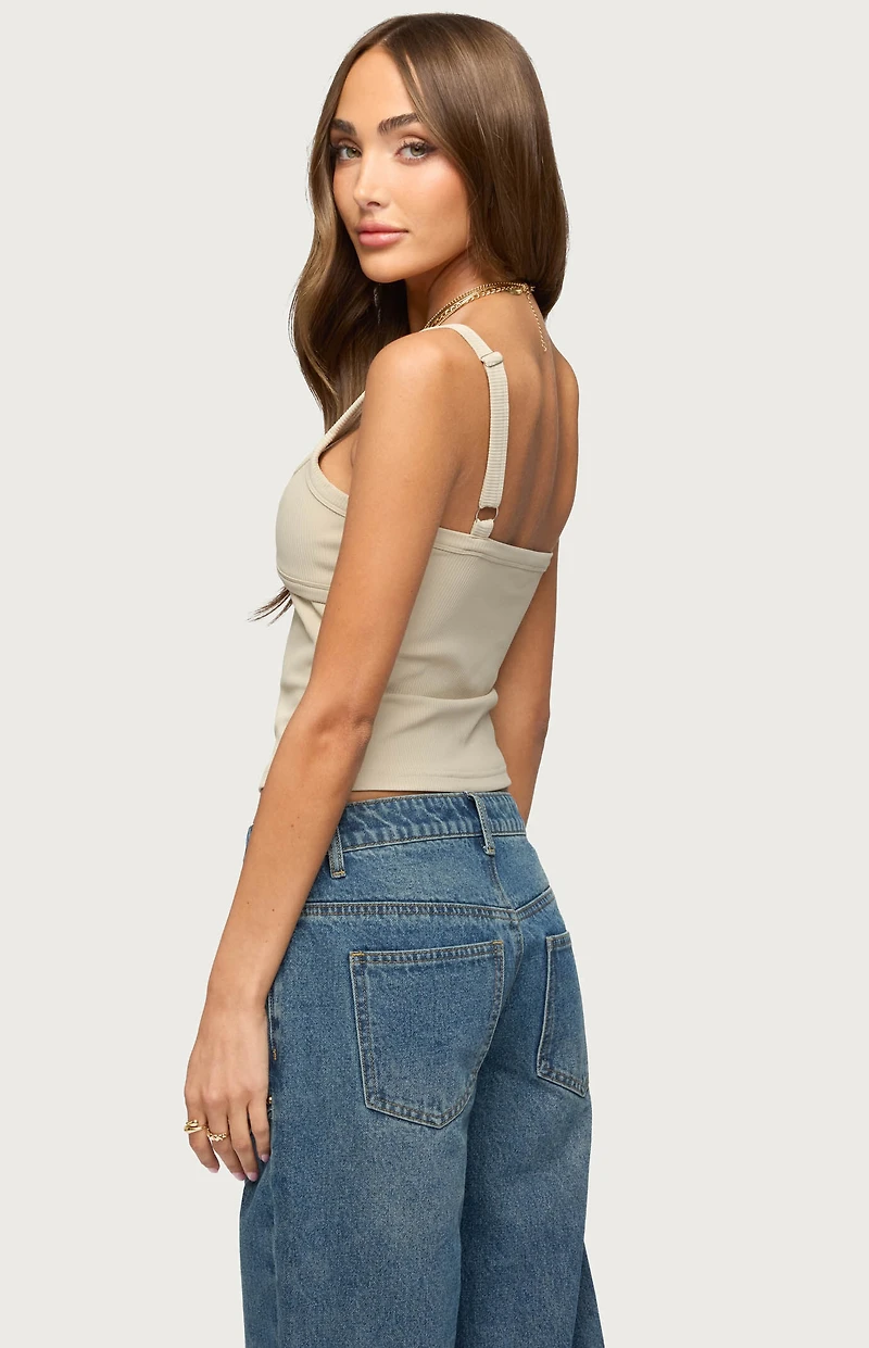 Edikted Karin Cut Out Ribbed Tank Top