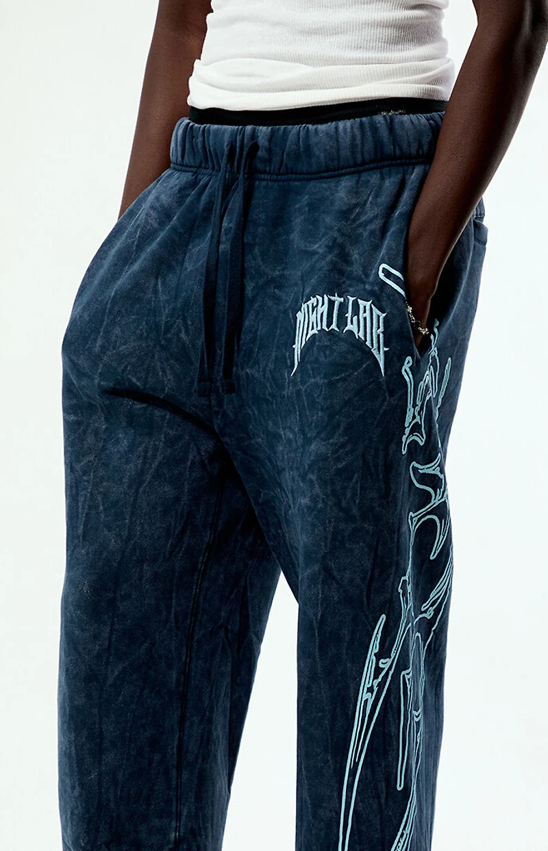 Nightlab x Pacsun Washed Navy Night Moon Baggy Sweatpants