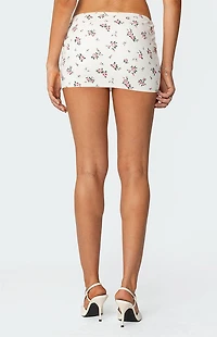 Edikted Melany Floral Waffle Mini Skirt