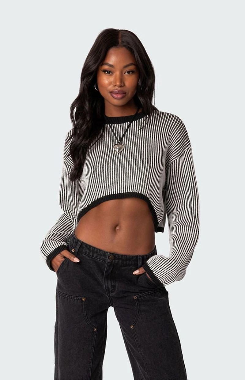 Edikted Gwenyth Textured Cropped Sweater