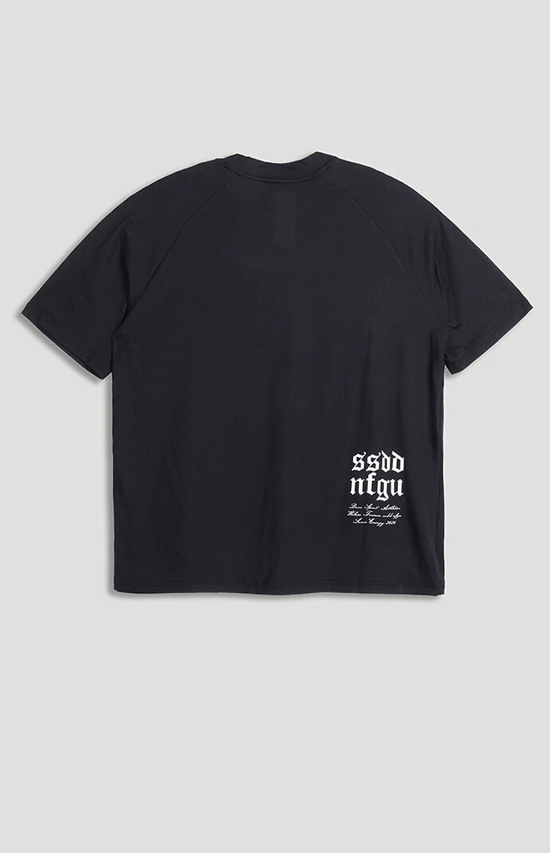 DARC SPORT ATHLETICS Black N.R.G. Grunge Cropped Oversized T-Shirt