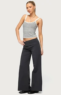 Edikted Petite Wide Leg Fold Over Pants