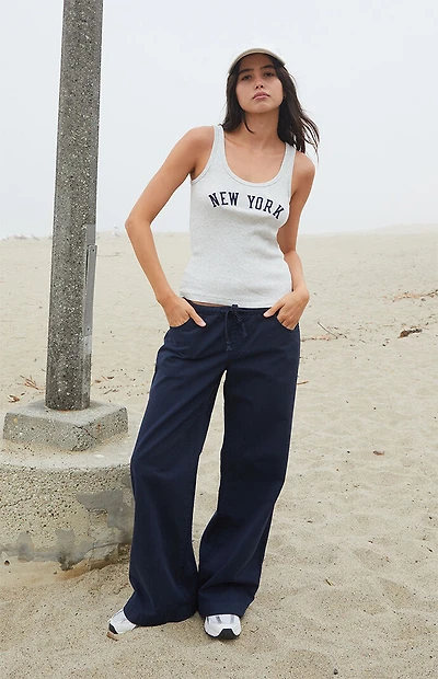 John Galt Navy Frankie Low Rise Baggy Pants