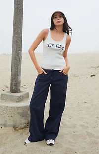 John Galt Navy Frankie Low Rise Baggy Pants