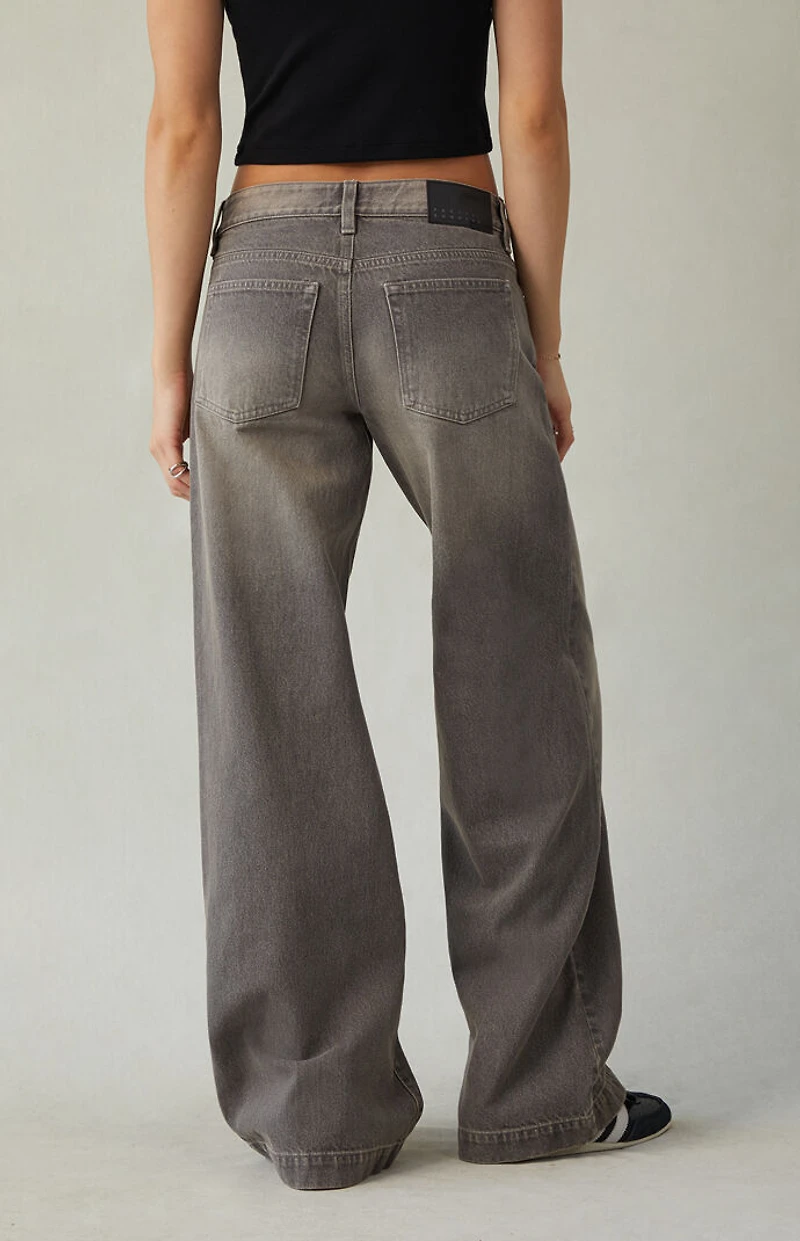 Pacsun Casey Low Rise Baggy Jeans Bungee Cord Keychain Gray