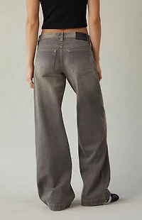 Pacsun Casey Low Rise Baggy Jeans Bungee Cord Keychain Gray