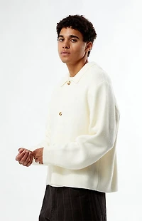 Pacsun Cream Button Front Polo Sweater
