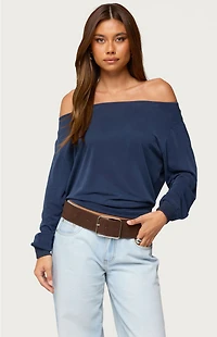 Edikted Nannie Off Shoulder Oversized Top